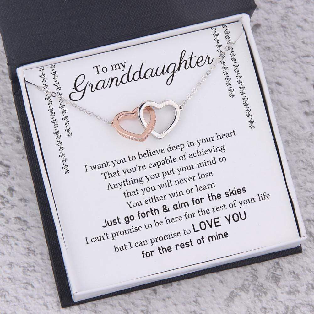 Interlocked Heart Necklace - To My Granddaughter - I Want You To Believe Deep In Your Heart - Gnp23004