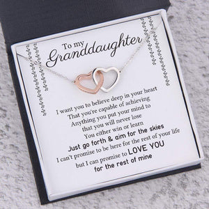 Interlocked Heart Necklace - To My Granddaughter - I Want You To Believe Deep In Your Heart - Gnp23004