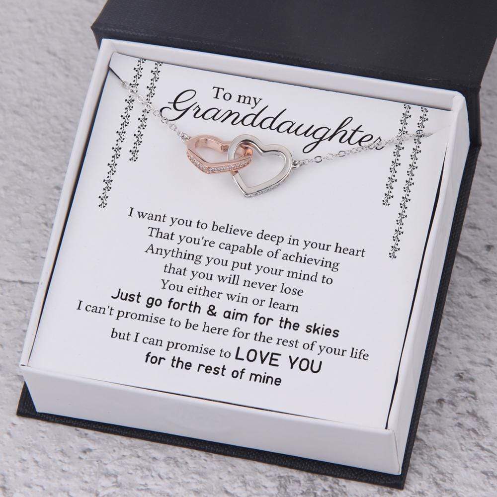 Interlocked Heart Necklace - To My Granddaughter - I Want You To Believe Deep In Your Heart - Gnp23004