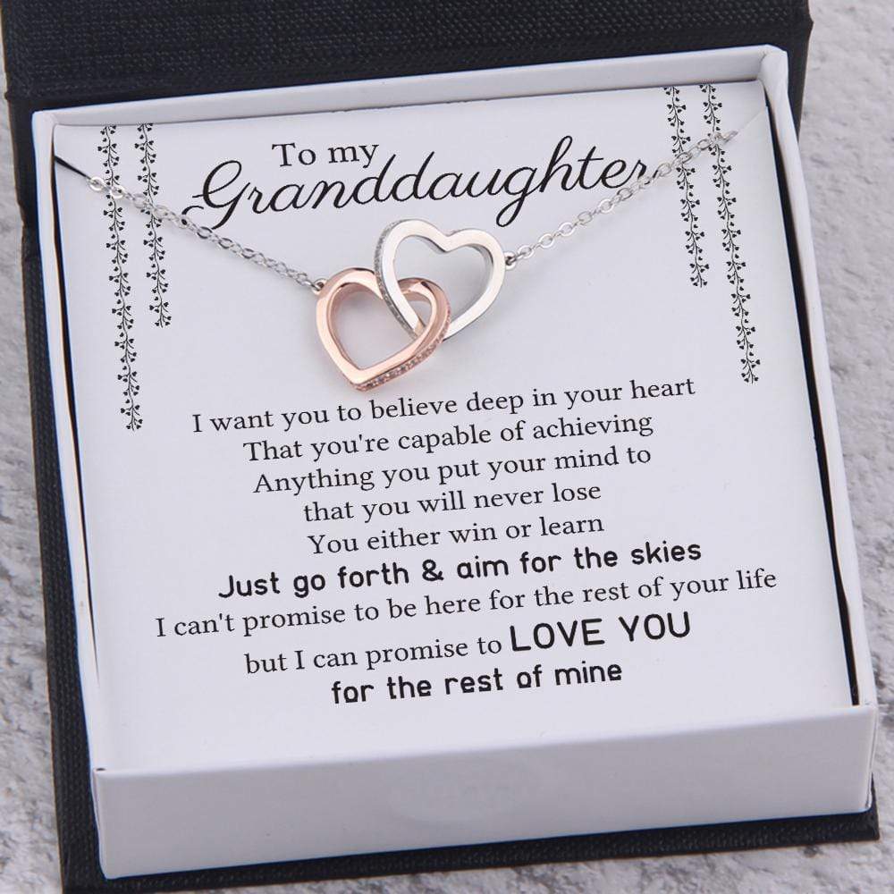 Interlocked Heart Necklace - To My Granddaughter - I Want You To Believe Deep In Your Heart - Gnp23004