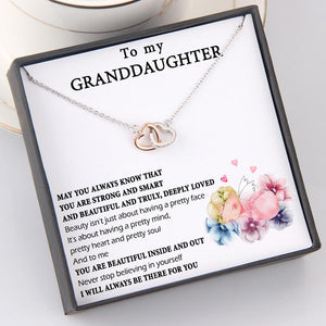 Interlocked Heart Necklace - To My Granddaughter - Never Stop Believing In Yourself - Gnp23001