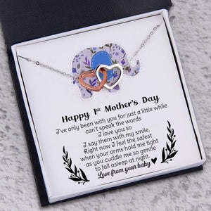 Interlocked Heart Necklace - To My Mom - Right Now I Feel The Safest - Gnp19017