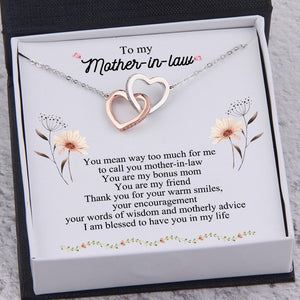 Interlocked Heart Necklace - To My Mother-In-Law - Thank You For Your Warm Smiles - Gnp19005