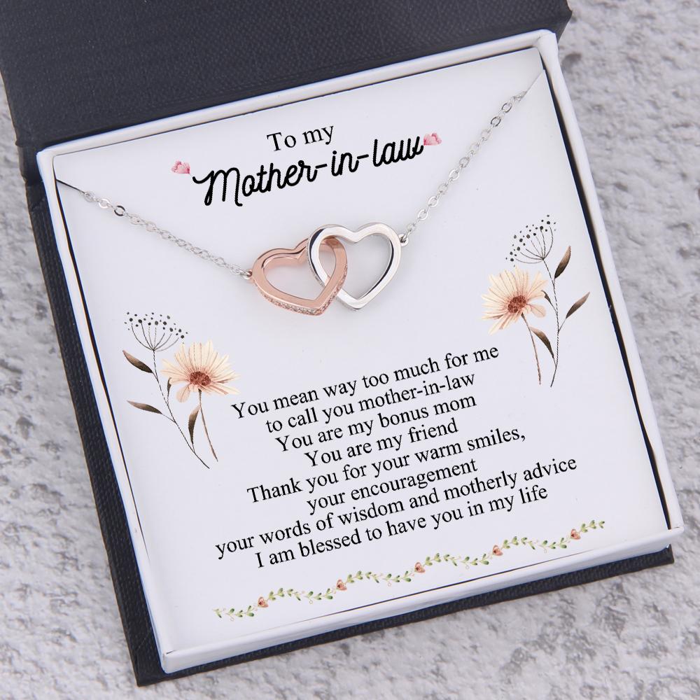 Interlocked Heart Necklace - To My Mother-In-Law - Thank You For Your Warm Smiles - Gnp19005