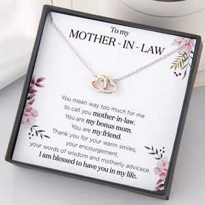 Interlocked Heart Necklace - To My Mother-In-Law - Thank You For Your Warm Smiles - Gnp19010