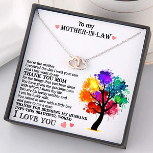 Interlocked Heart Necklace - To My Mother-In-Law - Thanks For Bringing My Husband Into This World - Gnp19004
