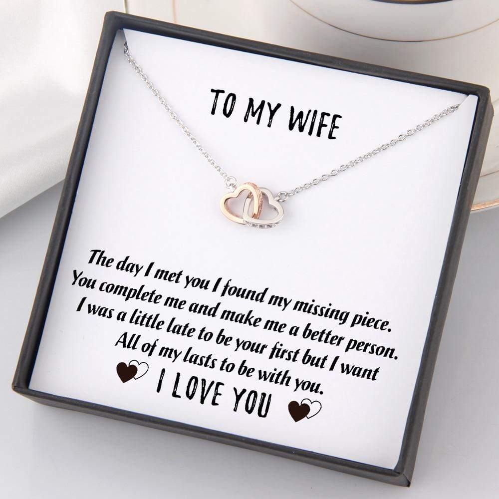 Interlocked Heart Necklace - To My Wife - All Of My Lasts To Be With You - Gnp15014