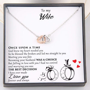 Interlocked Heart Necklace - To My Wife - God Knew My Heart Needed You - Gnp15009