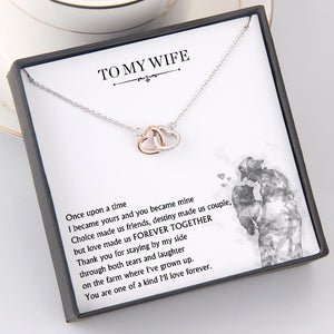 Interlocked Heart Necklace - To My Wife - Thank You For Staying By My Side Through Both Tears And Laughter - Gnp15038