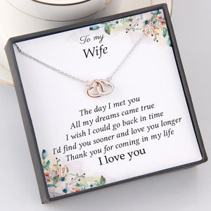 Interlocked Heart Necklace - To My Wife - The Day I Met You - Gnp15035