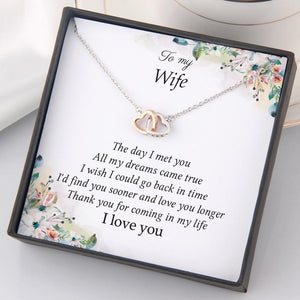 Interlocked Heart Necklace - To My Wife - The Day I Met You - Gnp15035