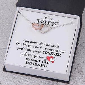 Interlocked Heart Necklace - To My Wife - You Are My Queen Forever - Gnp15017