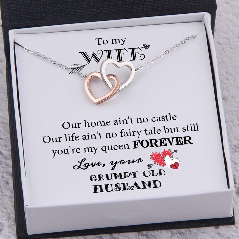 Interlocked Heart Necklace - To My Wife - You Are My Queen Forever - Gnp15017