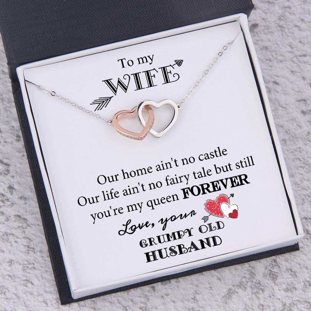Interlocked Heart Necklace - To My Wife - You Are My Queen Forever - Gnp15017
