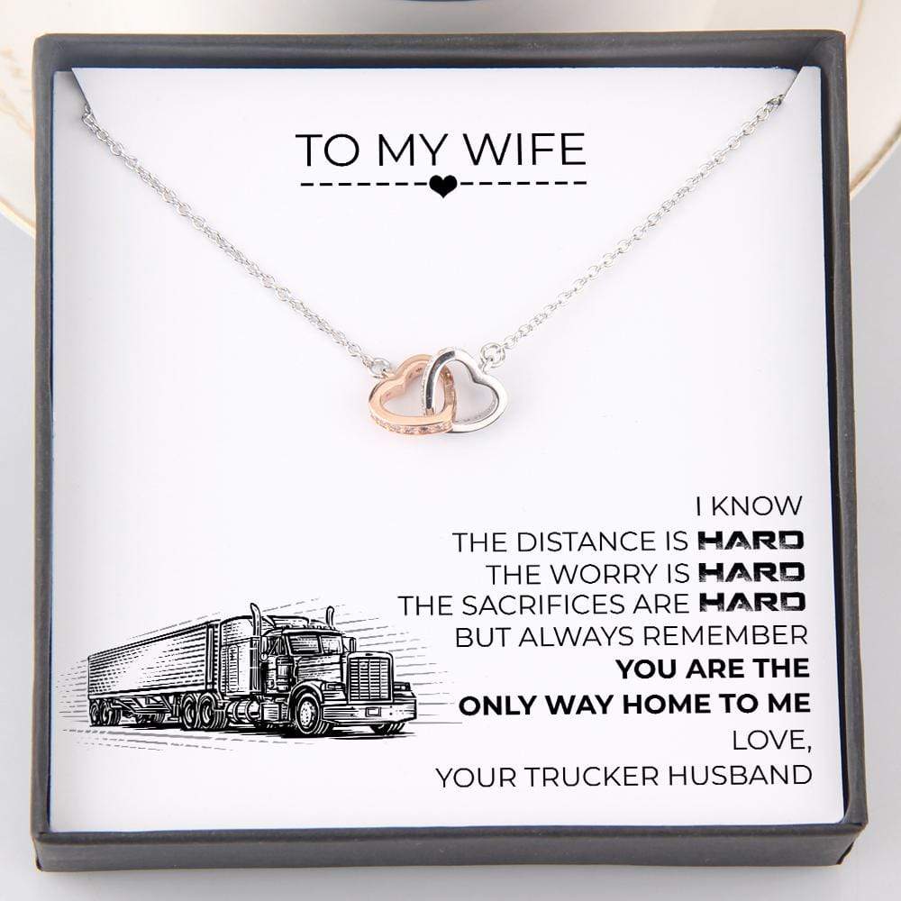 Interlocked Heart Necklace - To My Wife - You Are The Only Way Home To Me - Gnp15041