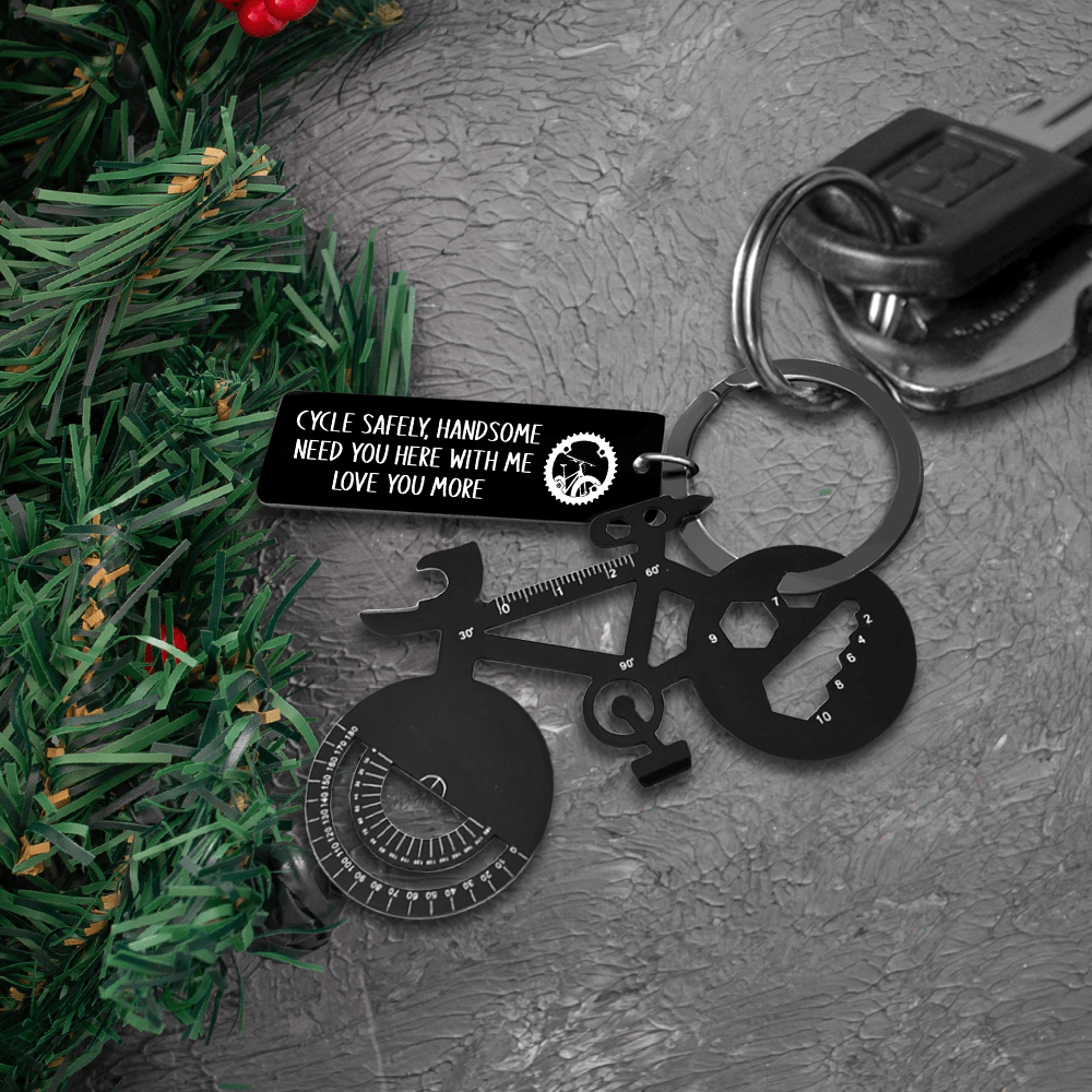 Jet Black Cycling Multi-tool Keychain - Cycling - To My Man - I Found My Missing Piece - Gkzo26009