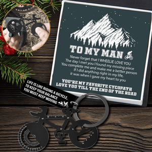 Jet Black Cycling Multi-tool Keychain - Cycling - To My Man - I Gave My Heart To You - Gkzo26012