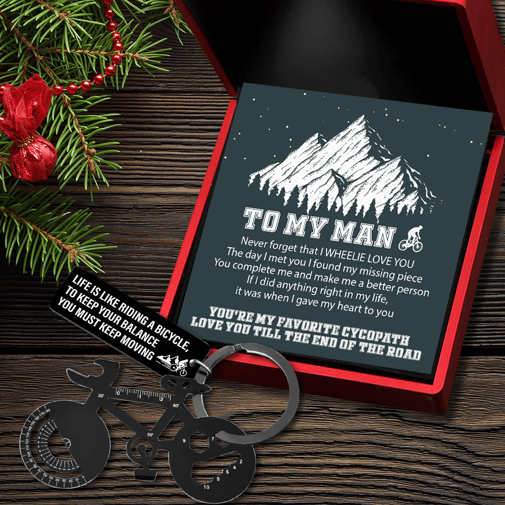 Jet Black Cycling Multi-tool Keychain - Cycling - To My Man - I Gave My Heart To You - Gkzo26012