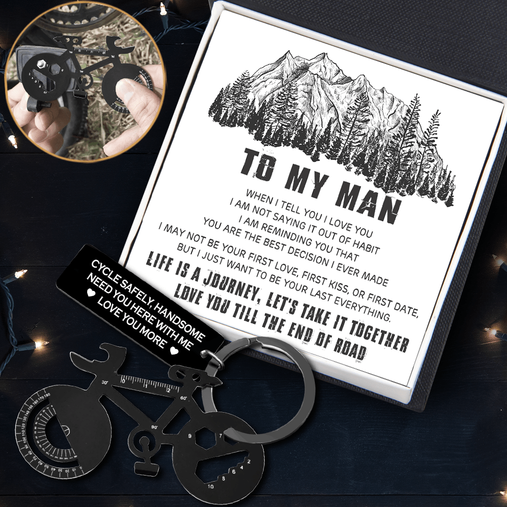 Jet Black Cycling Multi-tool Keychain - Cycling - To My Man - I Just Want To Be Your Last Everything - Gkzo26010