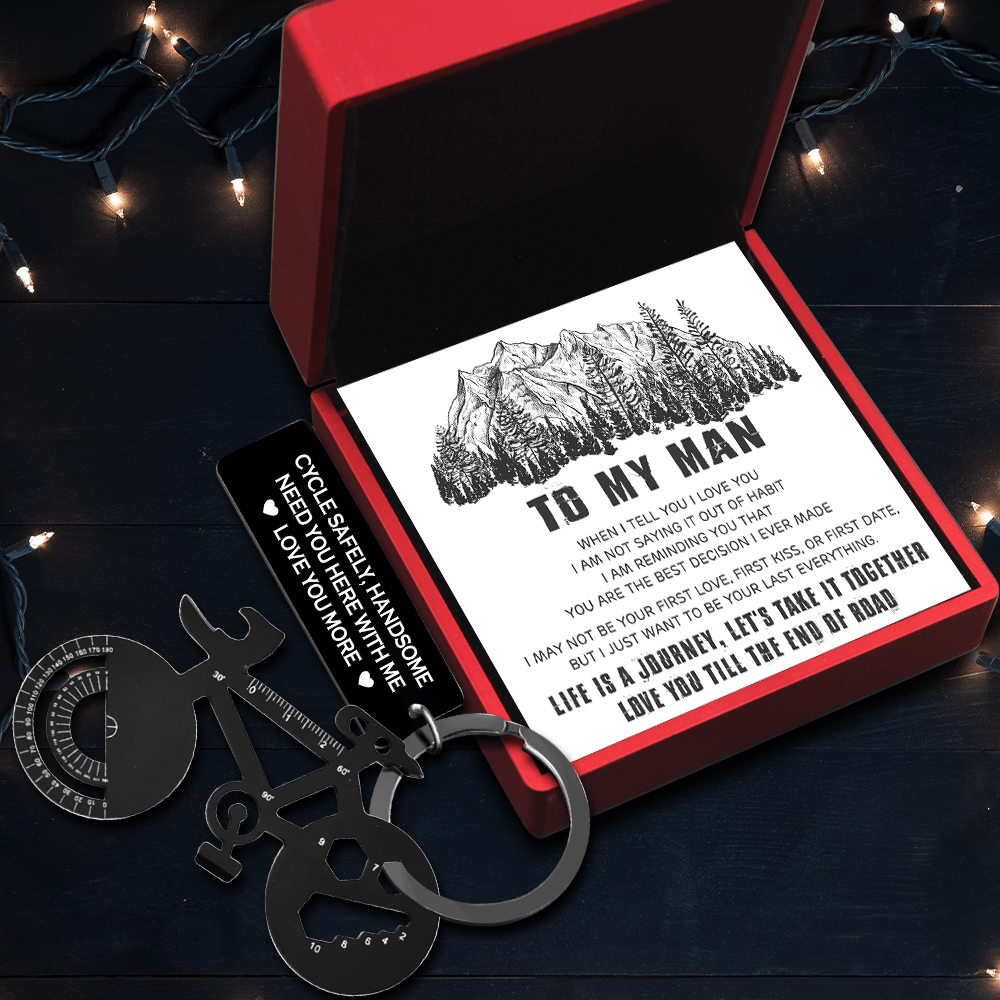 Jet Black Cycling Multi-tool Keychain - Cycling - To My Man - I Just Want To Be Your Last Everything - Gkzo26010