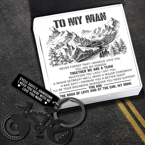 Jet Black Cycling Multi-tool Keychain - Cycling - To My Man - I'll Be Your Backbone - Gkzo26005