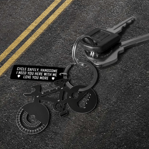 Jet Black Cycling Multi-tool Keychain - Cycling - To My Man - I'll Be Your Backbone - Gkzo26005
