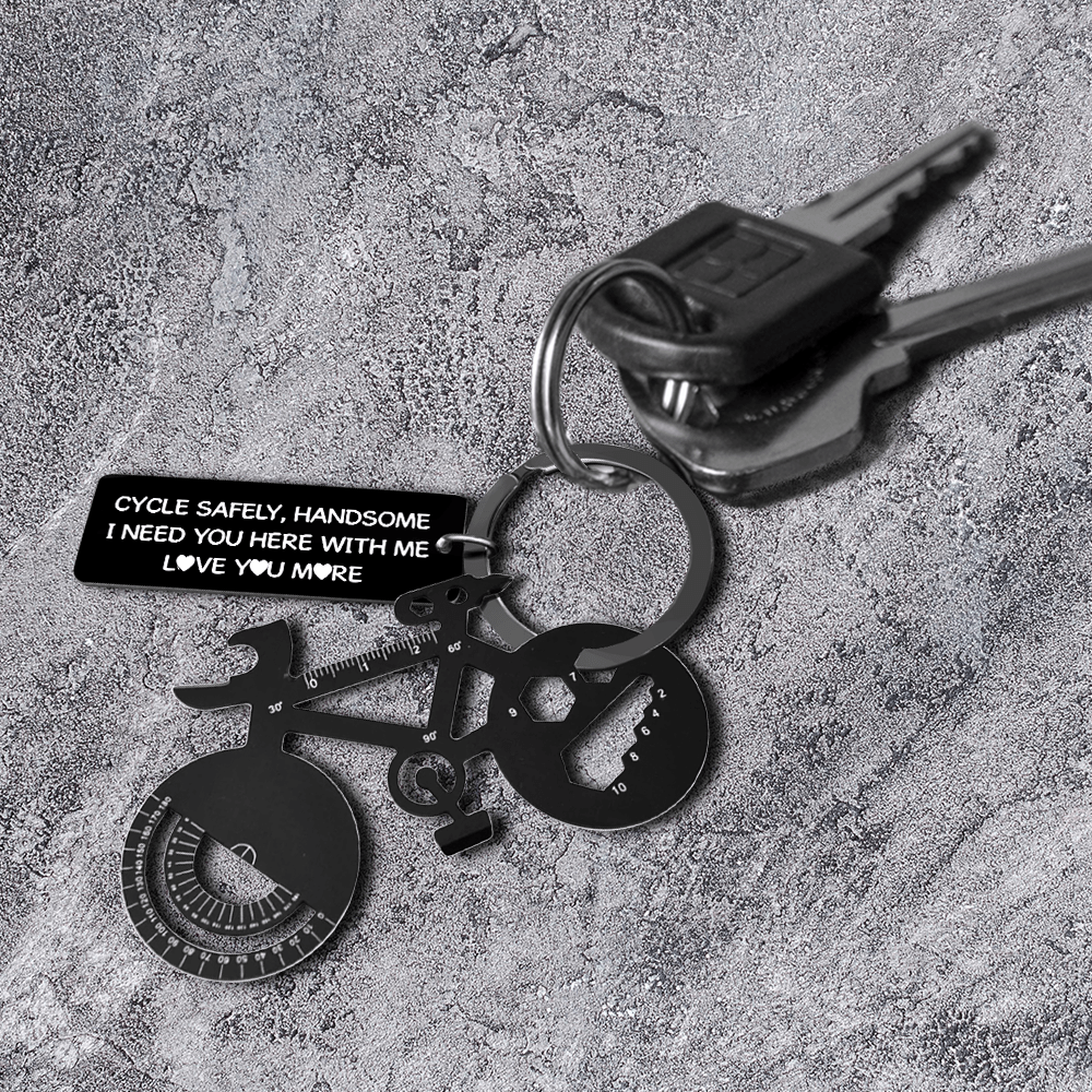 Jet Black Cycling Multi-tool Keychain - Cycling - To My Man - Life Is A Journey - Gkzo26002