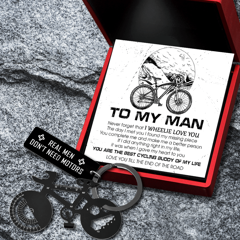 Jet Black Cycling Multi-tool Keychain - Cycling - To My Man - Love You Till The End Of The Road - Gkzo26013