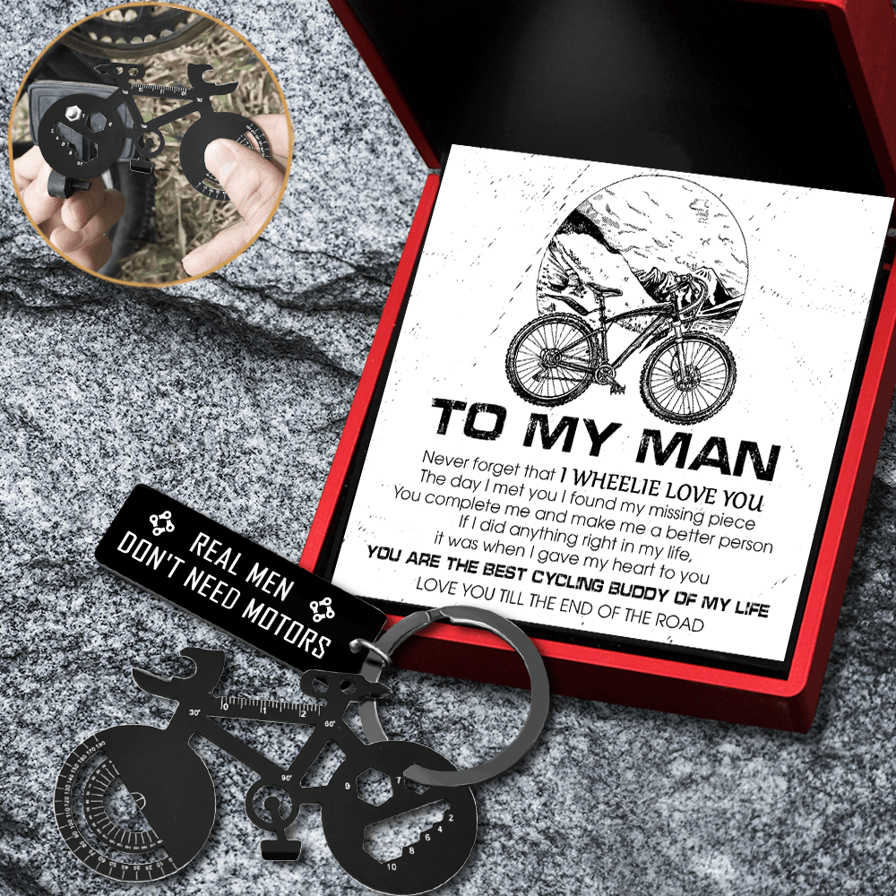 Jet Black Cycling Multi-tool Keychain - Cycling - To My Man - Love You Till The End Of The Road - Gkzo26013