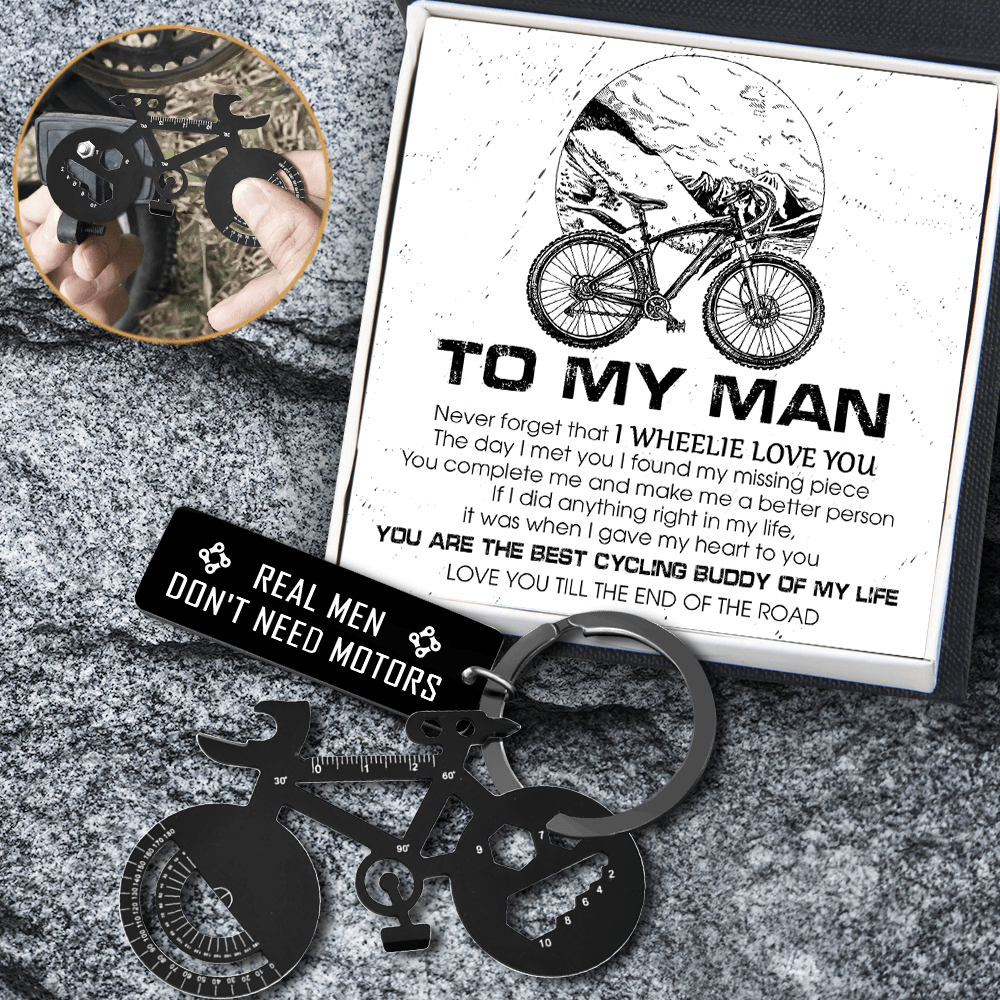 Jet Black Cycling Multi-tool Keychain - Cycling - To My Man - Love You Till The End Of The Road - Gkzo26013