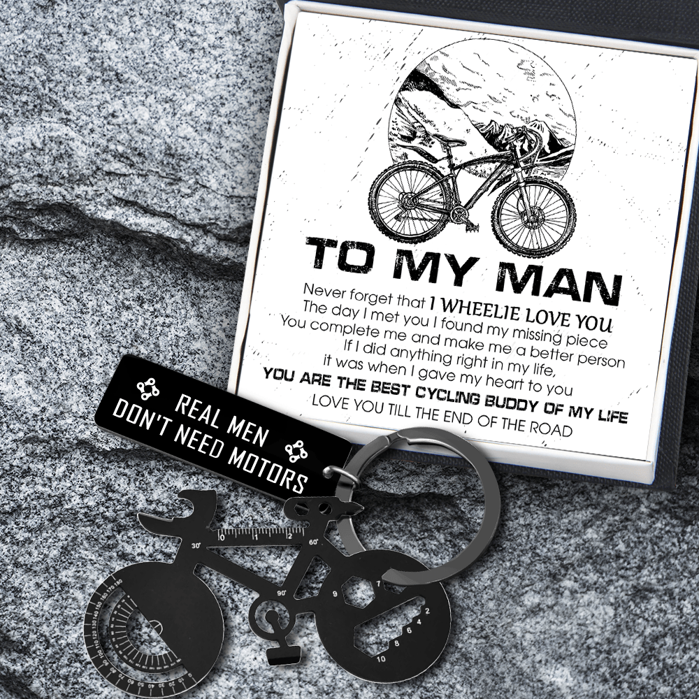 Jet Black Cycling Multi-tool Keychain - Cycling - To My Man - Love You Till The End Of The Road - Gkzo26013