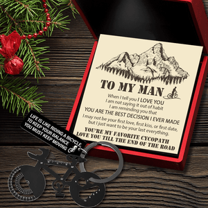 Jet Black Cycling Multi-tool Keychain - Cycling - To My Man - You Are My Favorite Cycopath - Gkzo26011