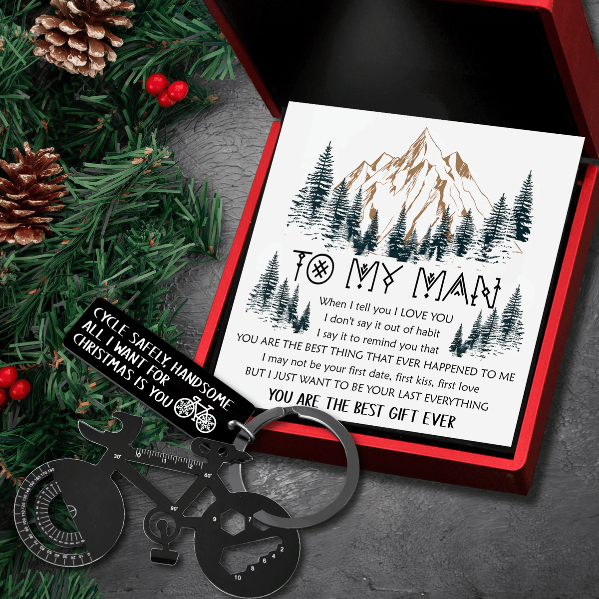 Jet Black Cycling Multi-tool Keychain - Cycling - To My Man - You Are The Best Gift Ever - Gkzo26006