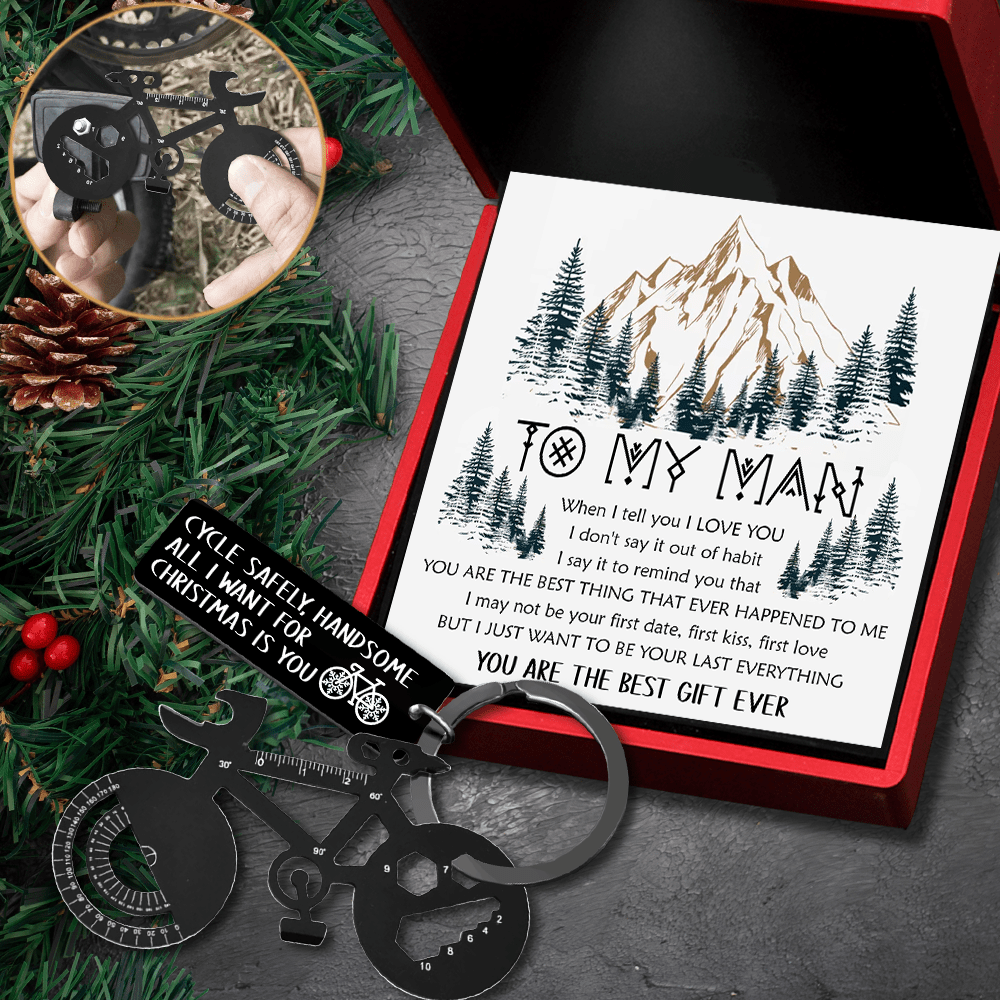 Jet Black Cycling Multi-tool Keychain - Cycling - To My Man - You Are The Best Gift Ever - Gkzo26006