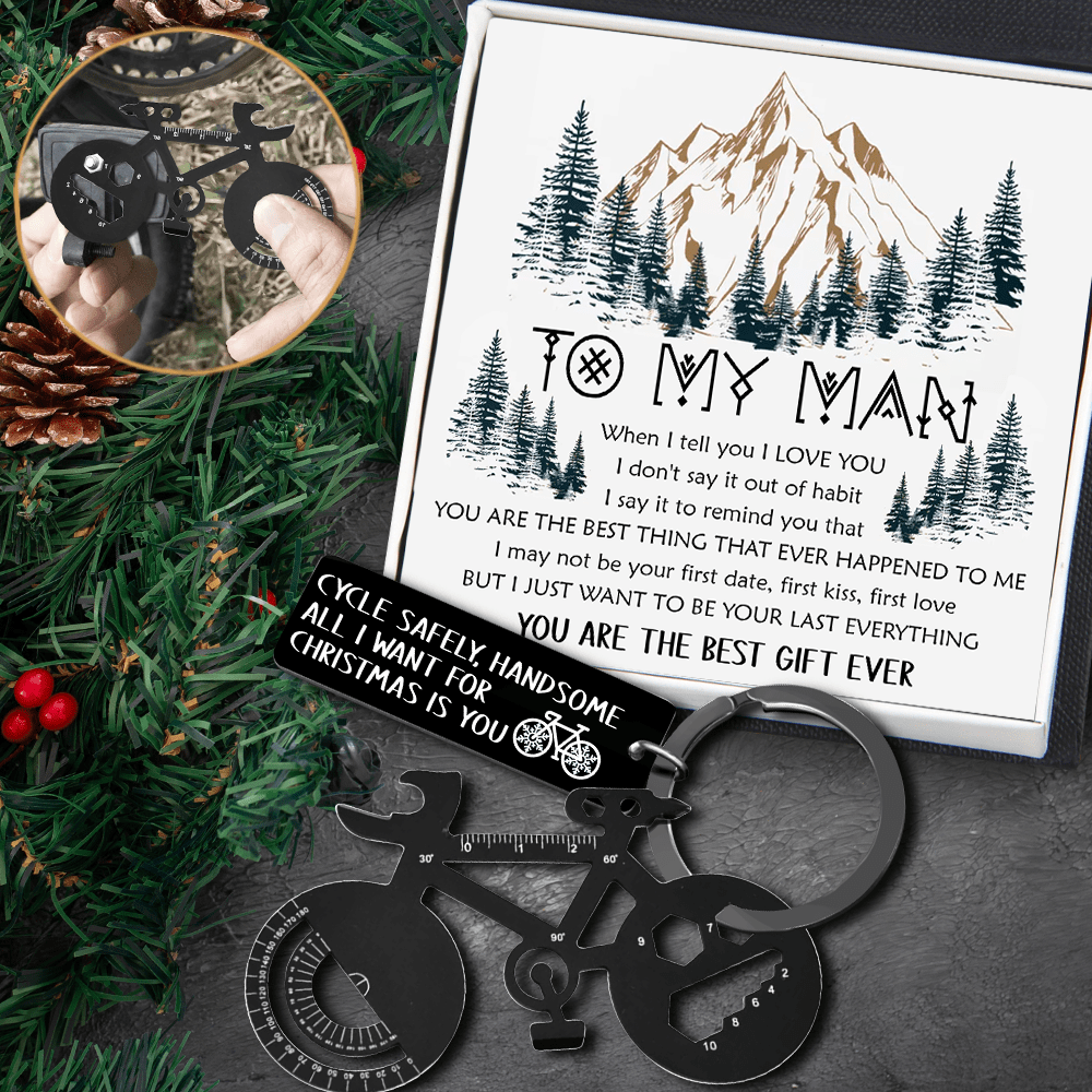 Jet Black Cycling Multi-tool Keychain - Cycling - To My Man - You Are The Best Gift Ever - Gkzo26006