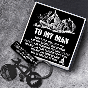 Jet Black Cycling Multi-tool Keychain - Cycling - To My Man - You Are The Road Of Love - Gkzo26001