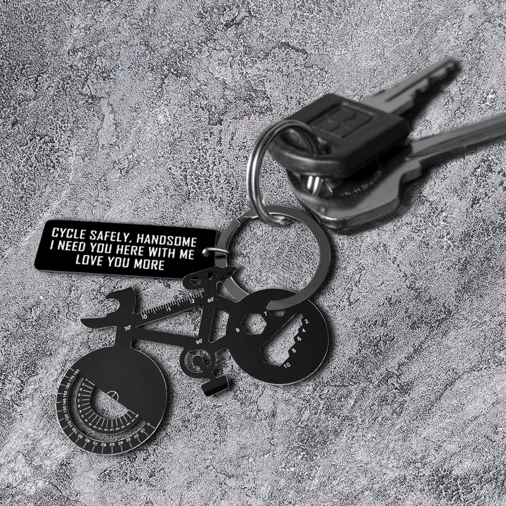 Jet Black Cycling Multi-tool Keychain - Cycling - To My Man - You Are The Road Of Love - Gkzo26001