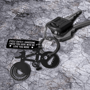 Jet Black Cycling Multi-tool Keychain - Cycling - To My Man - You Are The Road Of Love - Gkzo26004