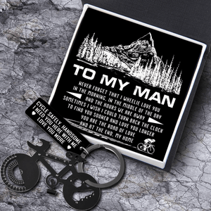 Jet Black Cycling Multi-tool Keychain - Cycling - To My Man - You Are The Road Of Love - Gkzo26004