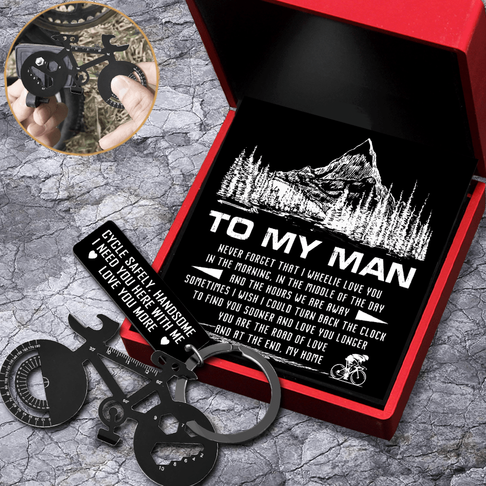 Jet Black Cycling Multi-tool Keychain - Cycling - To My Man - You Are The Road Of Love - Gkzo26004