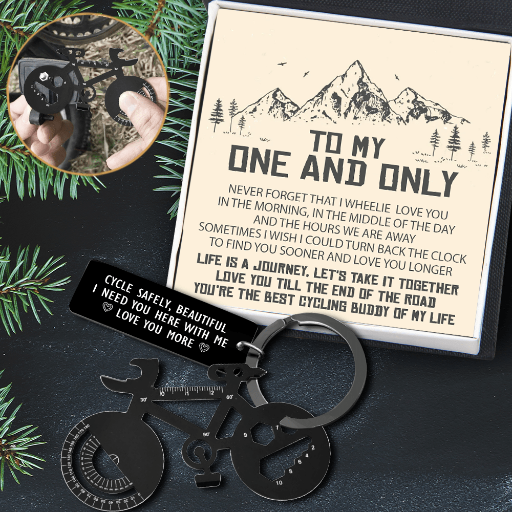 Jet Black Cycling Multi-tool Keychain - Cycling - To My One And Only - I Need You Here With Me - Gkzo13001