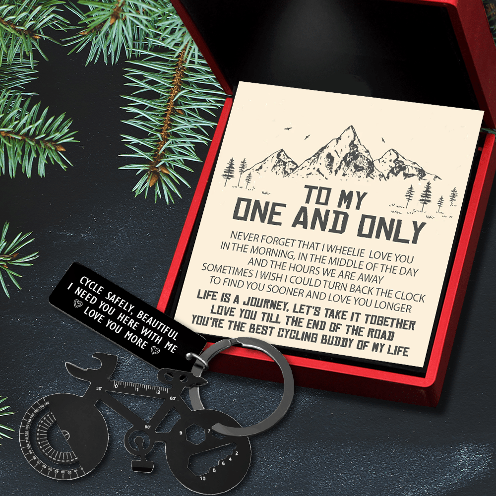 Jet Black Cycling Multi-tool Keychain - Cycling - To My One And Only - I Need You Here With Me - Gkzo13001