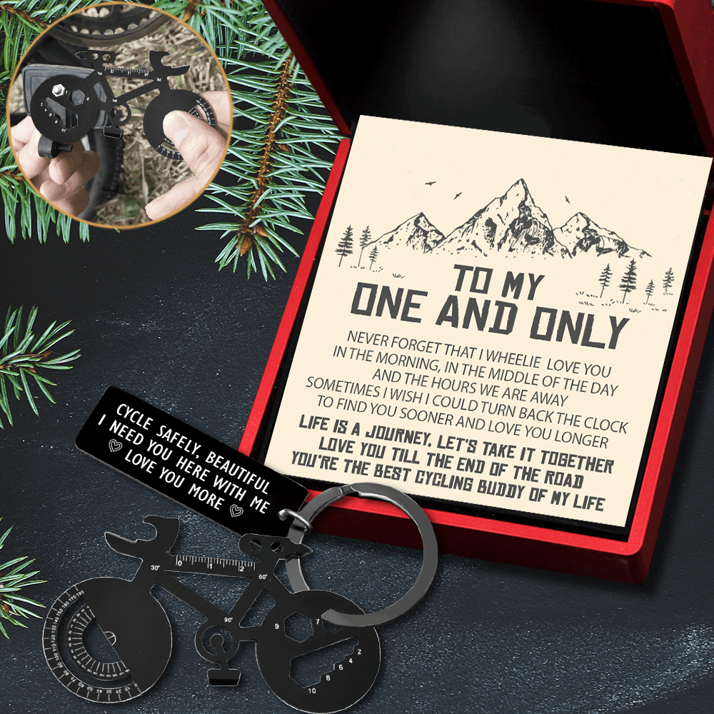 Jet Black Cycling Multi-tool Keychain - Cycling - To My One And Only - I Need You Here With Me - Gkzo13001