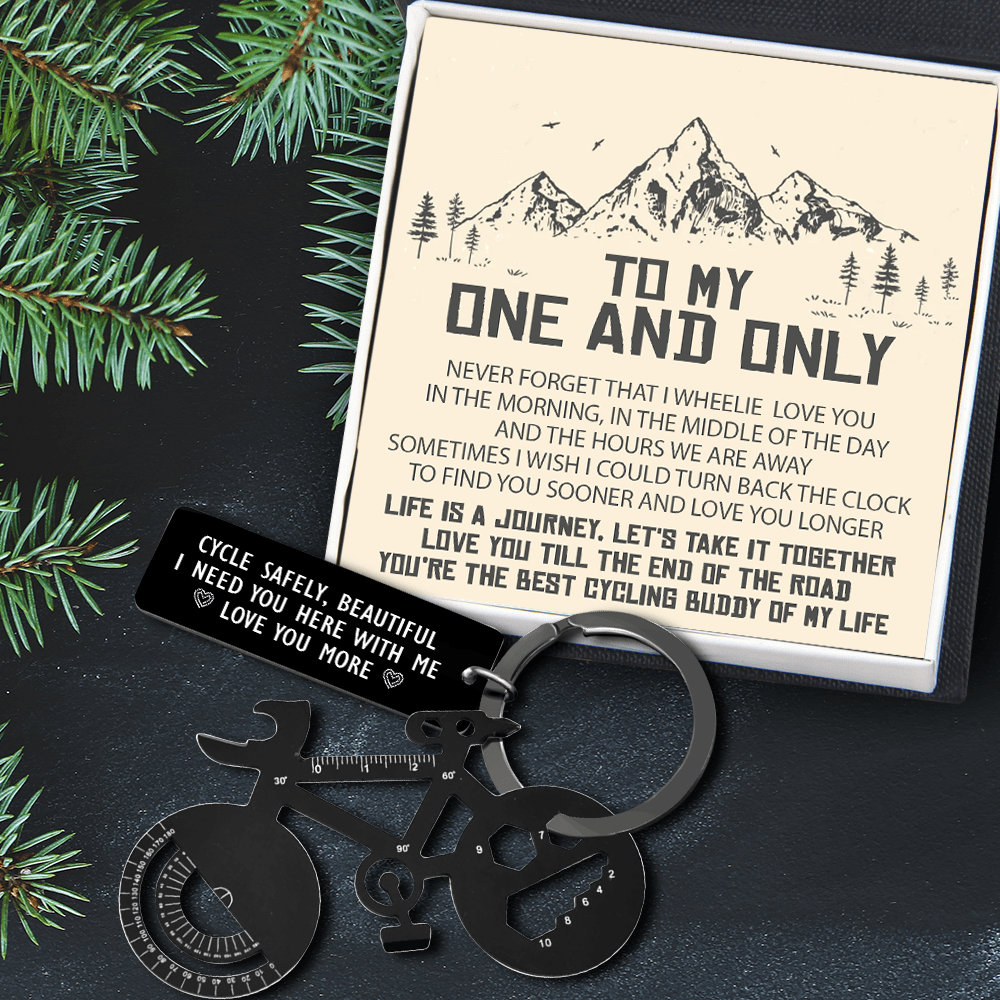Jet Black Cycling Multi-tool Keychain - Cycling - To My One And Only - I Need You Here With Me - Gkzo13001