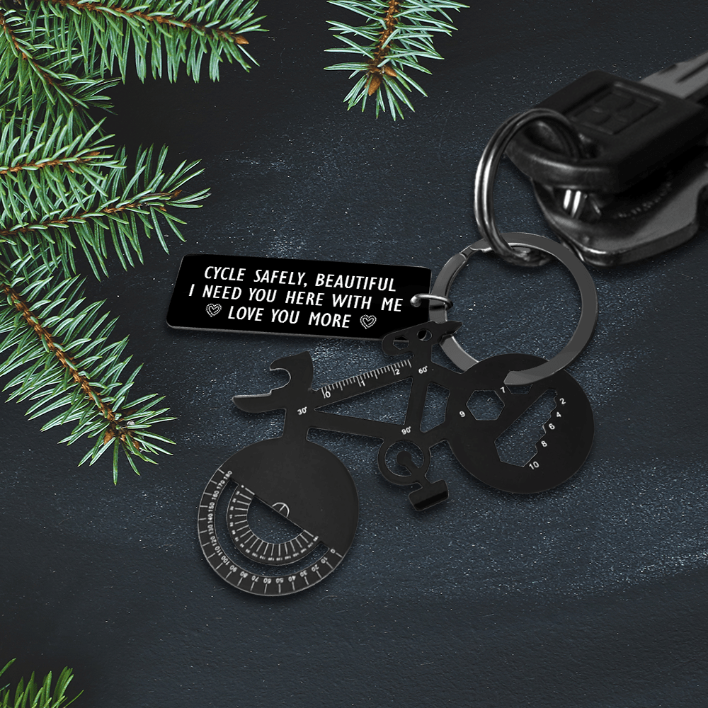Jet Black Cycling Multi-tool Keychain - Cycling - To My One And Only - I Need You Here With Me - Gkzo13001