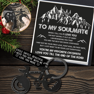 Jet Black Cycling Multi-tool Keychain - Cycling - To My Soulmate - You Are My Favorite Cycopath - Gkzo13002