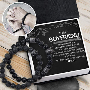 King & Queen Couple Bracelets - Biker - To My Boyfriend - I Love You - Gbae12002