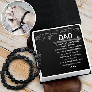 King & Queen Couple Bracelets - Biker - To My Dad - I Am So Lucky To Have You As My Father - Gbae18001