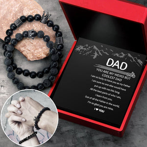 King & Queen Couple Bracelets - Biker - To My Dad - I Am So Lucky To Have You As My Father - Gbae18001