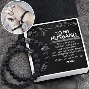 King & Queen Couple Bracelets - Biker - To My Husband - I Love You - Gbae14003